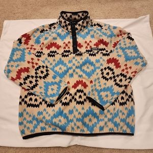 Lands End - Men's XL Heritage Fleece Snap Neck - Color: Oatmeal Fairisle